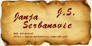 Janja Šerbanović vizit kartica